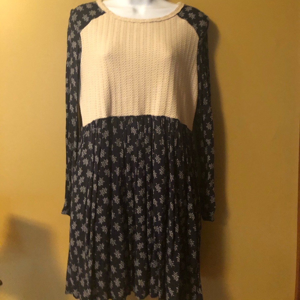 THML blue cream dress or tunic